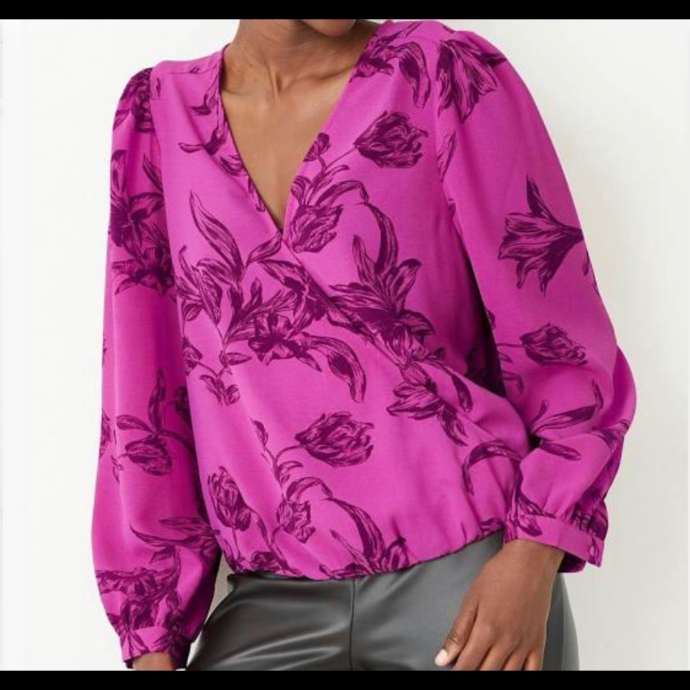Magenta Blouse with flower design